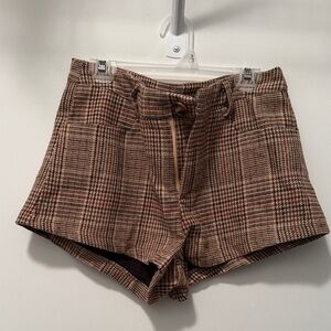 Plaid Brown Women's Shorts
